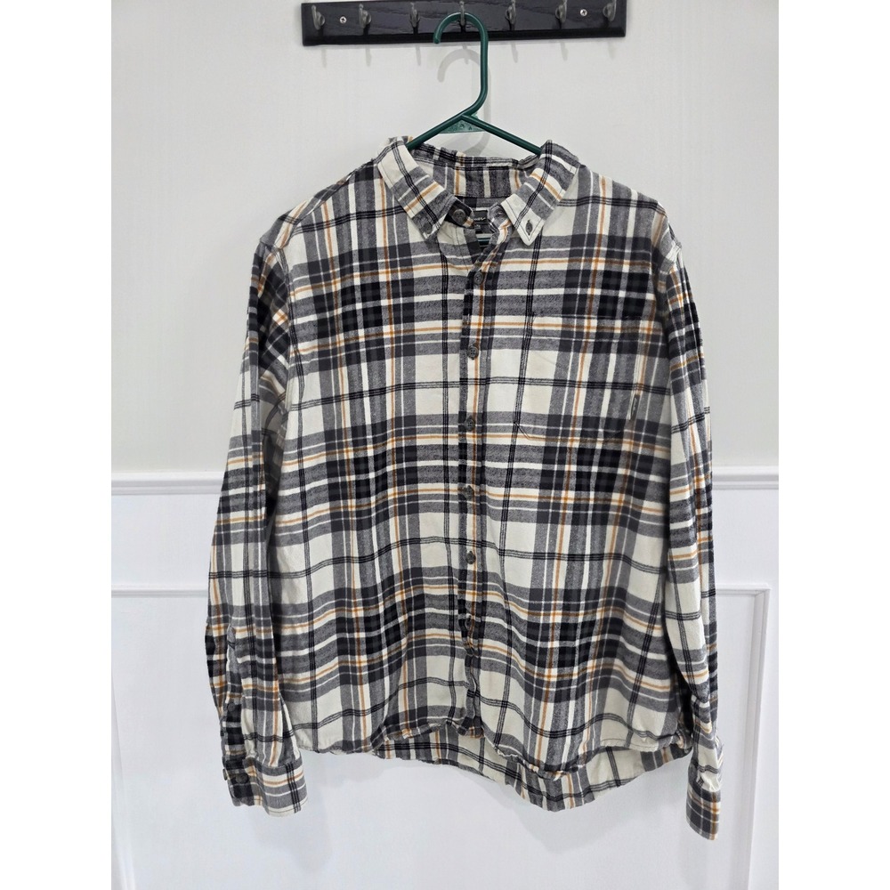Eddie‎ Bauer Plaid Flannel Button Down Shirt Men XL Long Sleeve Cotton Outdoor